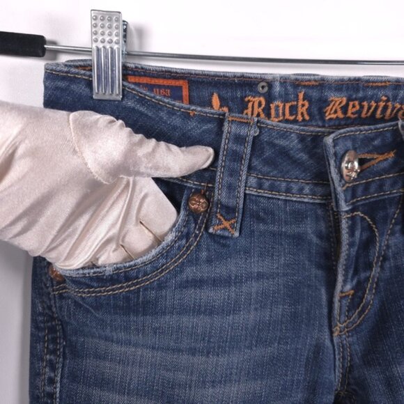 ROCK REVIVAL Deborah Boot Jeans Low Rise‎ Size 26 - Picture 3 of 12